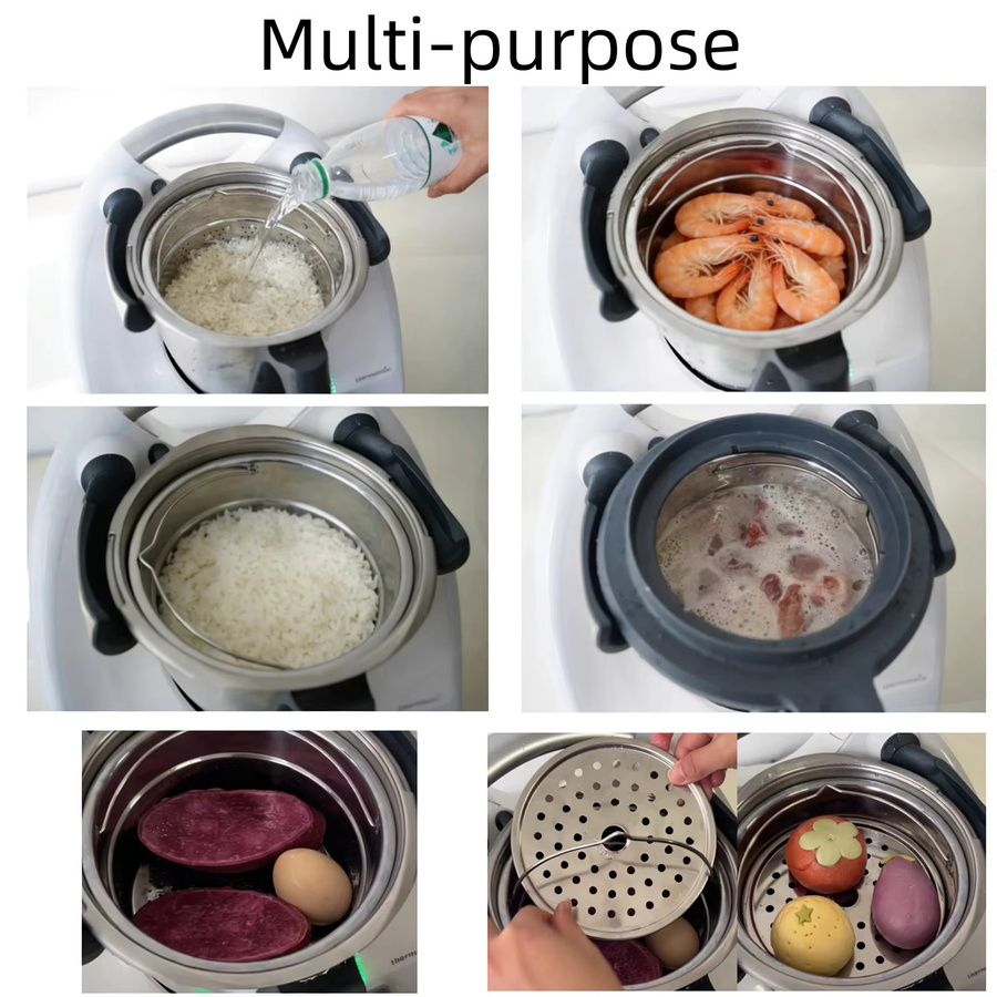 Vorwerk Dampfkorb aus Edelstahl 304 in Silber mit Griff, kompatibel mit Thermomix TM5 und TM6 - Bild 5