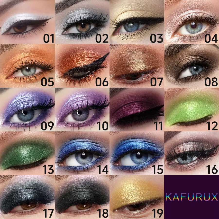 KAFURUX Lidschattenstifte, 25 Stück, Glänzend, Wasserfest, Unisex - Bild 2