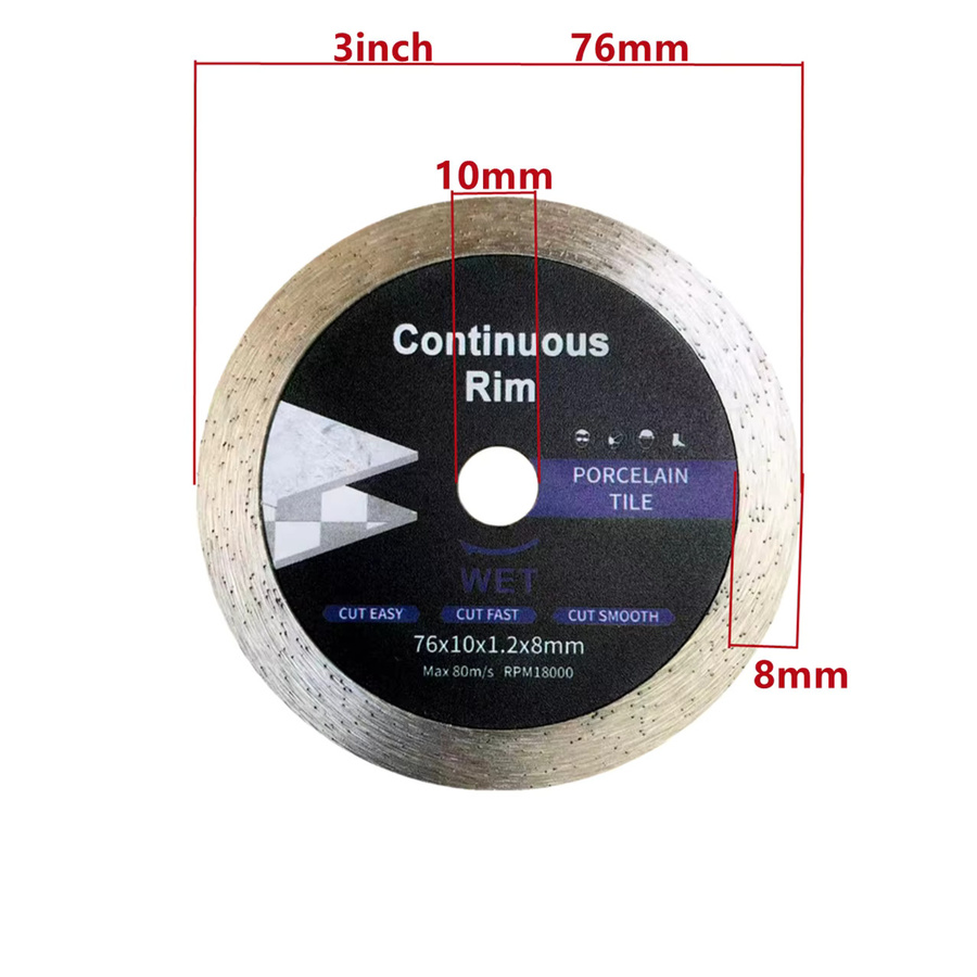 RSMXYO Mini-Fliesenschneider 76 mm mit kontinuierlichem Zahn für Keramik, Marmor und Fliesen, 3 Zoll Sägeblatt - Bild 2