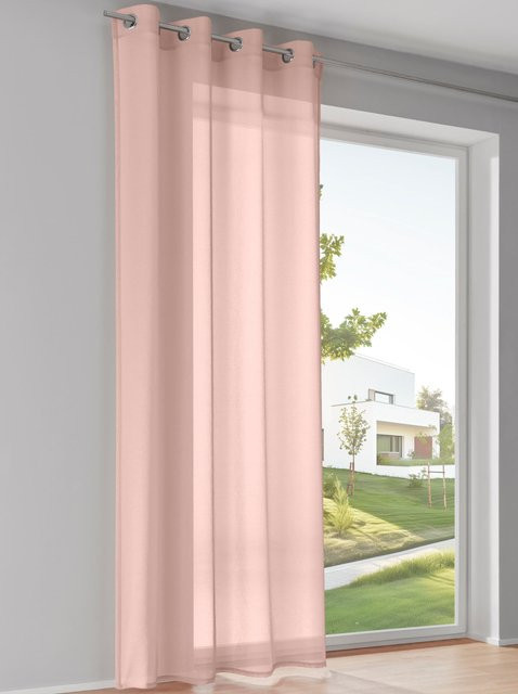 Heine Home Dekostore semi-transparent in Puder und Pink, 100% Polyester, Breite: 145 cm, Höhe: 140 cm - Bild 1