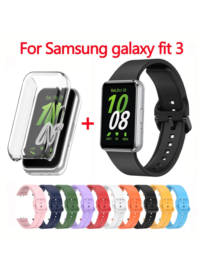 Samsung Uhrenarmband Silikon, Schwarz, Samsung Galaxy Fit 3 - Bild 7