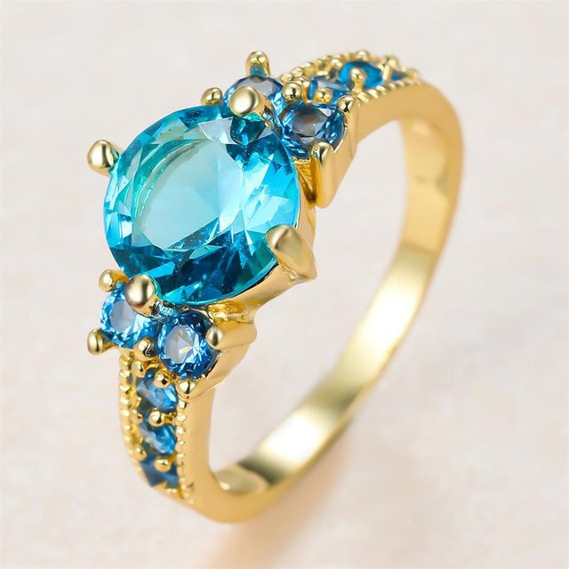 Yiran Jewelry Verlobungsring, Kupfer, Gold, Kristall, Zirkonia, Damen - Bild 1