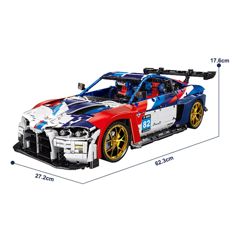 Inhaw M4 Supercar Bausteine Set JD040, 1:8 Technisches Hypercar Modellbau Set mit 4556 Teilen, Mehrfarbig - Bild 5