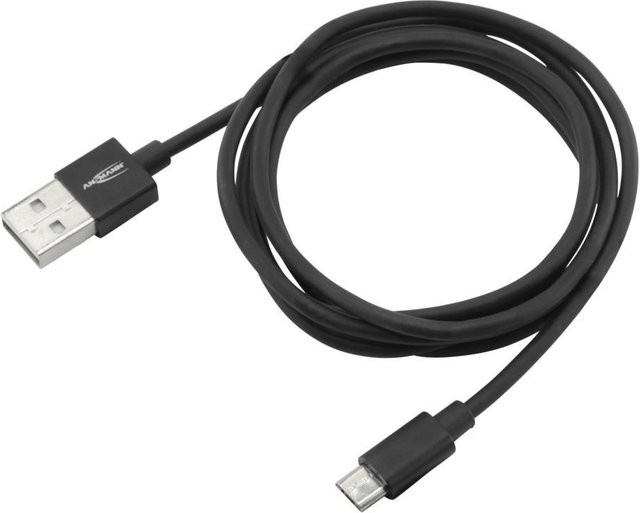 Ansmann Micro-USB Daten- und Ladekabel in Schwarz, Länge: 120 cm - Bild 1