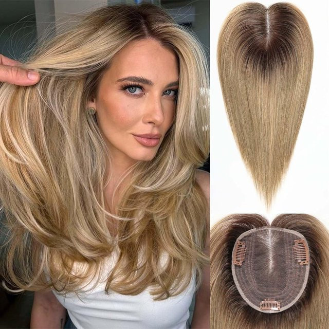 HAIRCUBE Echthaar-Topper, Ombre Hellbraun, 12 Zoll, Damen - Bild 1