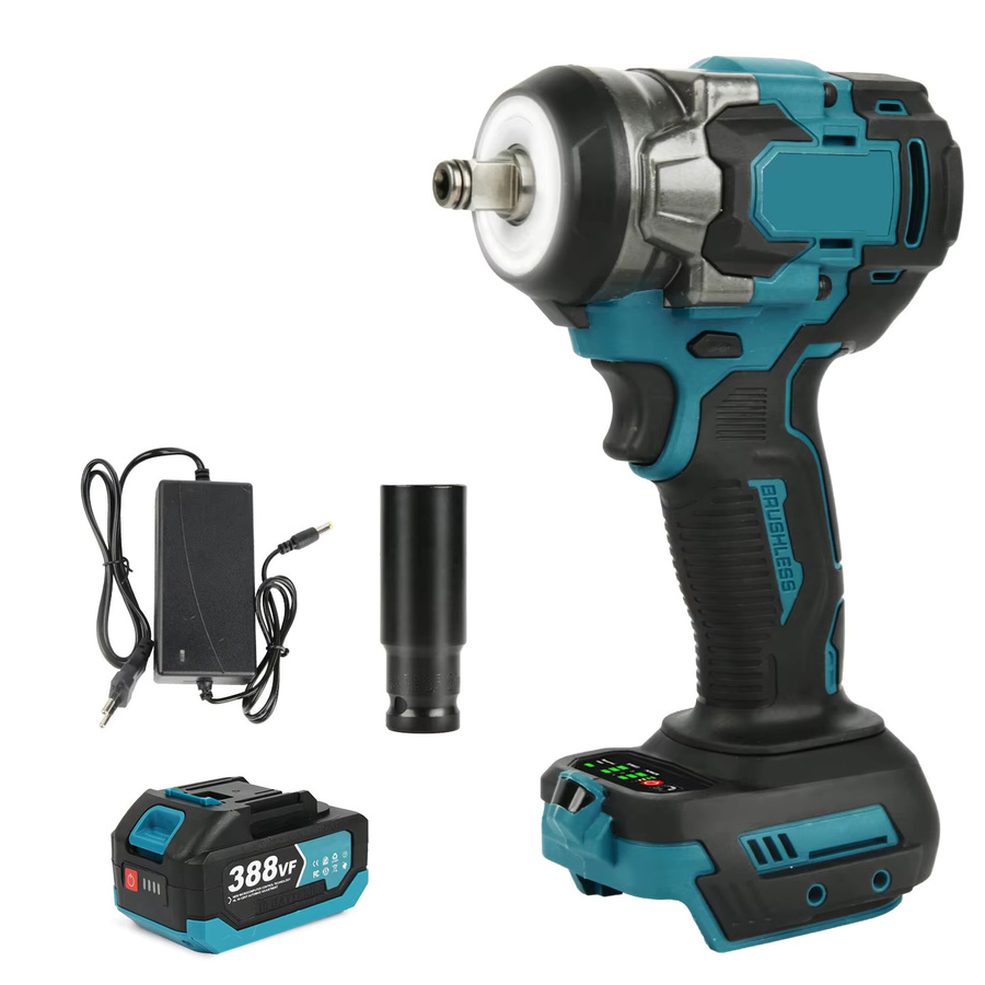 HGTUGO Bürstenloser kabelloser Schlagschrauber mit 1/2 Zoll Vierkantantrieb, 1200 Nm Drehmoment, 5 Gänge, inklusive 21V 15000mAh Akku und Ladegerät - Bild 8