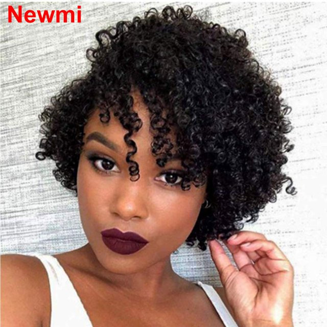 Newmi Afro-Perücke, kurze lockige Echthaar-Perücke, Damen - Bild 1