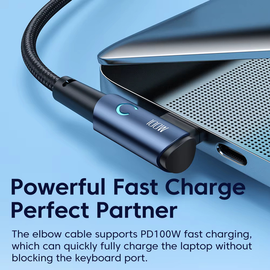 Toocki USB-C auf USB-C Kabel mit 100 W Schnellladefunktion und LED-Licht in Schwarz - Bild 2