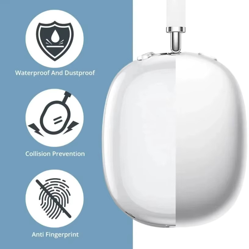 VIKEFON Schutzhülle für Apple AirPods Max in Transparent, weiche TPU Hülle mit Anti-Scratch Schutz - Bild 2