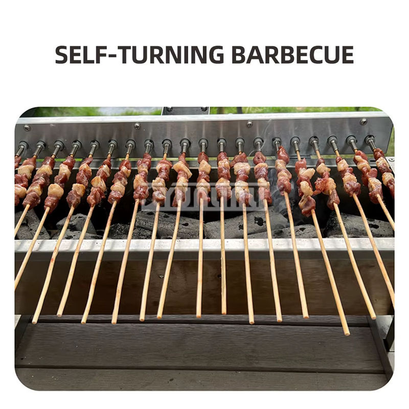 YunlinLi Automatischer Rotationsgrill für Camping und Outdoor, Churrasqueira Barbecue Mangal, Silber - Bild 4