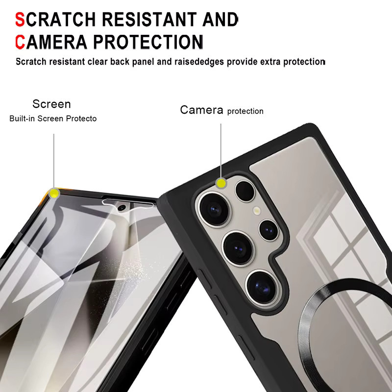 Magnetische transparente Schutzhülle für Samsung Galaxy S25 S24 S23 S22 Ultra Plus mit 360 Grad Rundumschutz und Wireless Charging Unterstützung - Bild 5