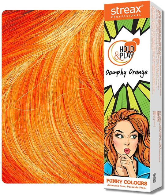 Streax Professional Hold & Play Funky Colour Oomphy Orange Haarfarbe, 100g - Bild 1