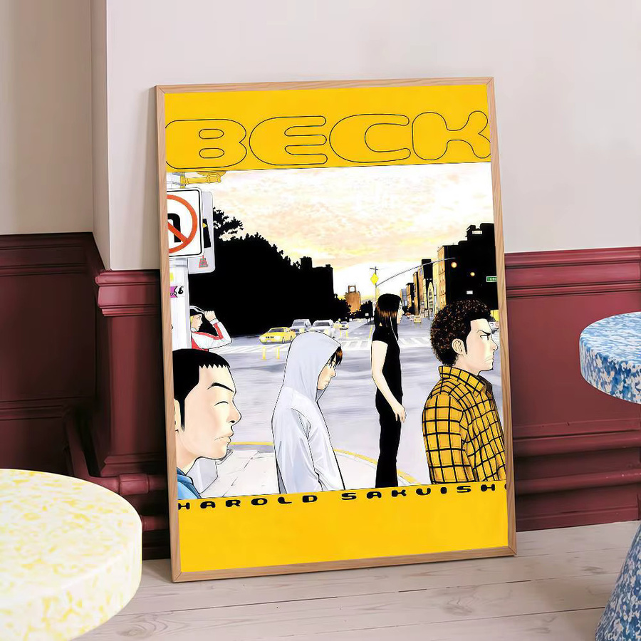 Beck Mongolian Chop Squad Anime Poster Retro Wandkunst mit Klebefläche in Mehrfarbig - Bild 5