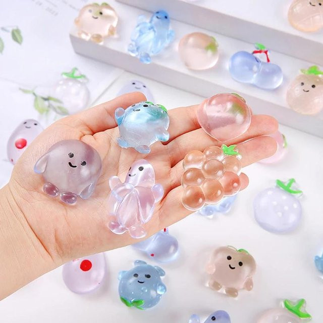 Binchi Outdoor Product Mini Transparente Frucht Mochi Squishy Stressabbau Spielzeug, 510 Stück - Bild 1