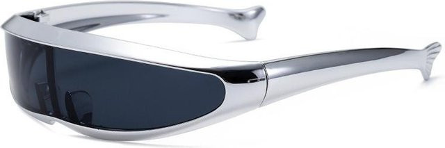 Punk Vintage Sonnenbrille, oval, Kunststoff, Vollrand, Herren, gold/silver - Bild 1
