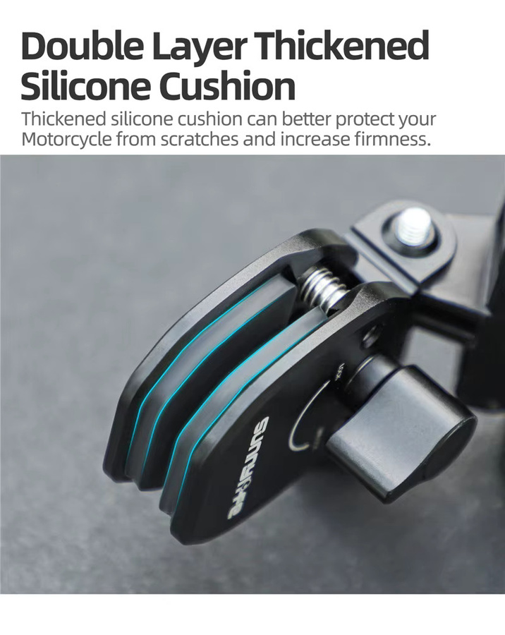 SZKOSTON Motorrad-Windschutzscheiben-Clip-Halterung für Action Cameras in Schwarz, kompatibel mit GoPro 13 12 11 10 9 8 7, DJI OSMO Action 4 5 Pro, Insta 360 X5 X4 Go 3S und ACE Pro 2 - Bild 4