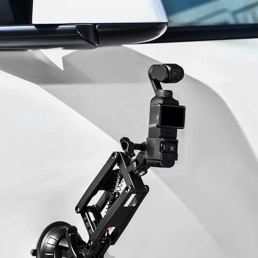 DJI OSMO Pocket 3 und Insta360 X4 Kamera Stabilisator mit Anti-Shake Z-Achse und Saugnapf-Halterung in Schwarz - Bild 4
