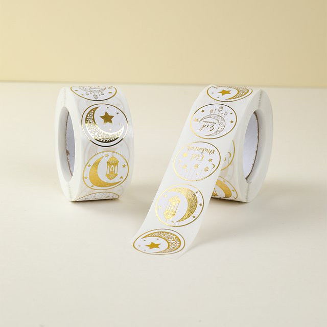 Eid Mubarak Siegelaufkleber in Gold für Ramadan und Eid al-Fitr Dekorationen aus Papier - Bild 1