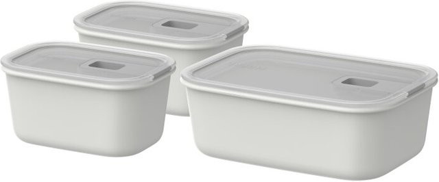Mepal EasyClip Set Frischhaltedosen 3-teilig, Nordic White, transparent, 2x 450 ml und 1000 ml, aus Kunststoff, auslaufsicher, gefriersicher und mikrowellengeeignet - Bild 1