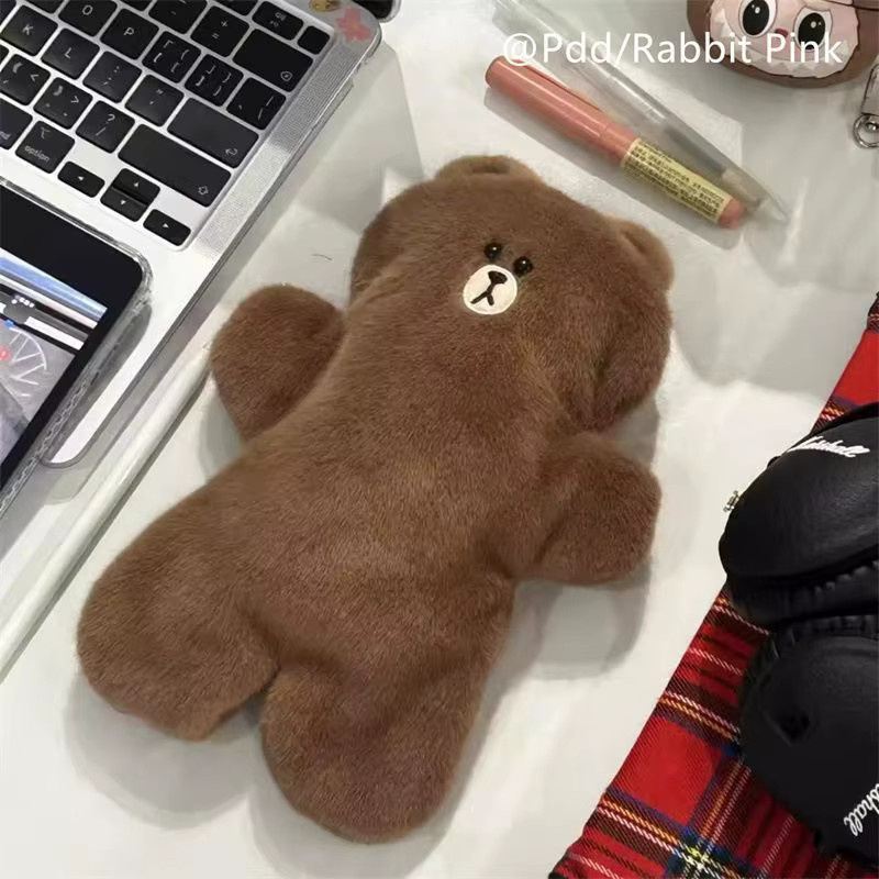 LINE FRIENDS Plüsch-Federmäppchen Braun mit großem Fassungsvermögen - Bild 2