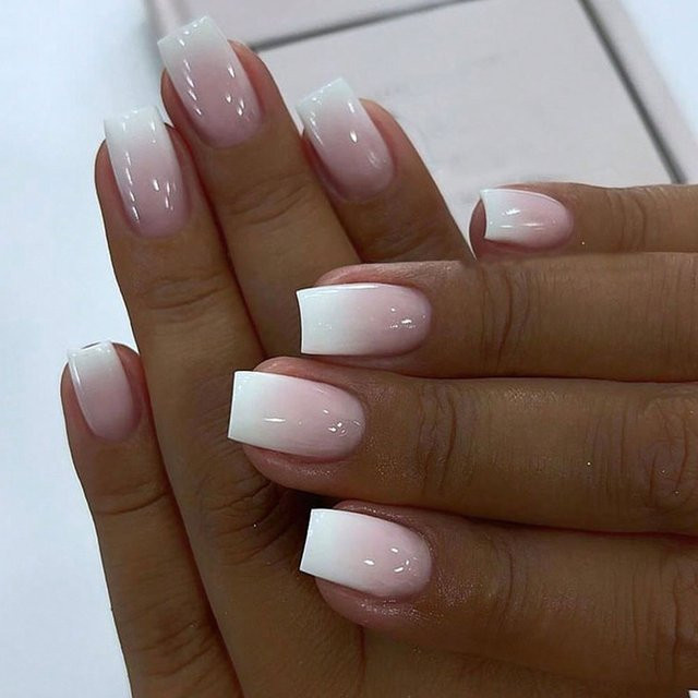 MingLee Künstliche Nägel, Rosa-Weiß, Glänzend, 120 Stück - Bild 1