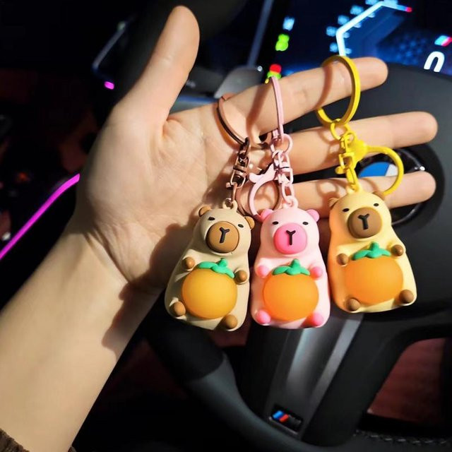 Capybara-Schlüsselanhänger, Mini-Puppe, beleuchtet - Bild 1
