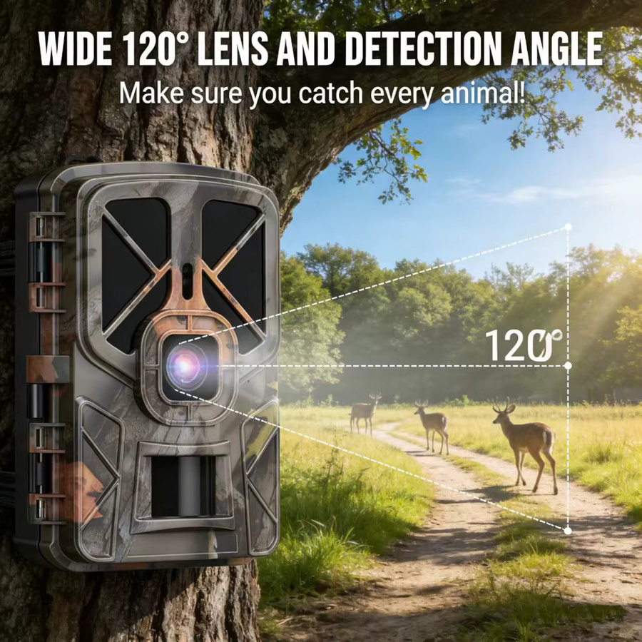 Suntekcam 4K Action Camera mit 50MP Auflösung und Nachtsicht durch 940nm IR-LEDs, IP66 wasserdicht, Outdoor Überwachungskamera für Jagd und Wildtierbeobachtung - Bild 6