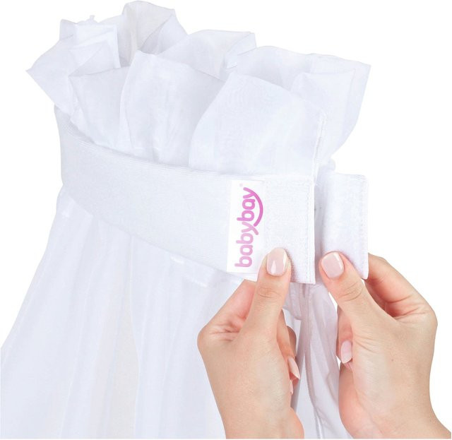 babybay Himmel Piqué mit Band in Weiß passend für alle babybay Modelle - Bild 1