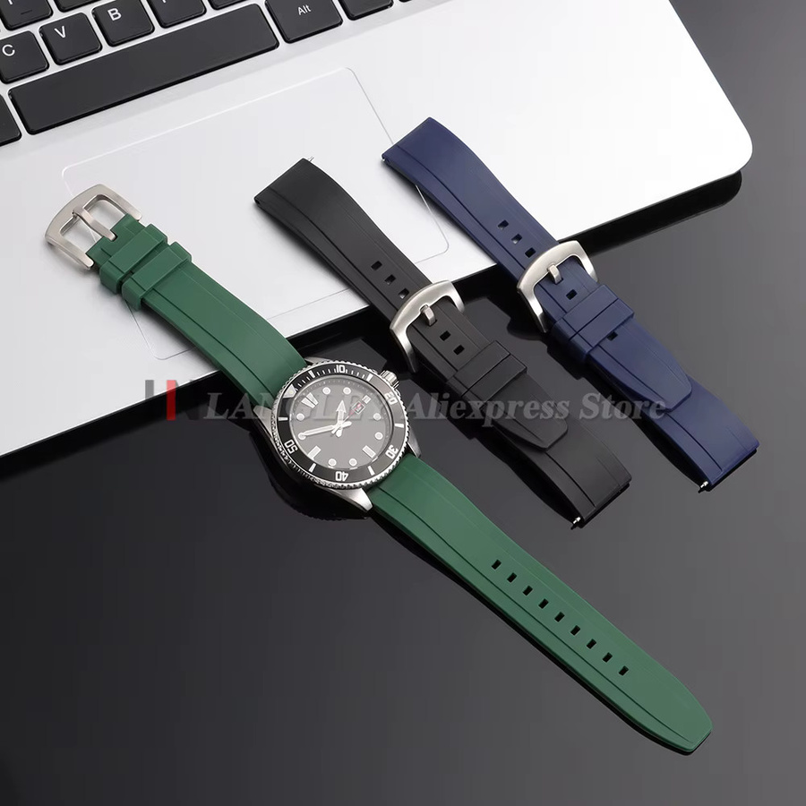 Uhrenarmband Silikon, Silber, Unisex, Schnellverschluss - Bild 3