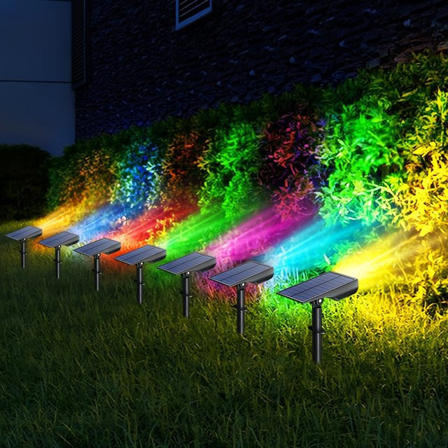 Heinast Solar-LED-Außenleuchten RGBW mit 270 Grad verstellbarem Spotlight für die Gartendekoration in Schwarz - Bild 1