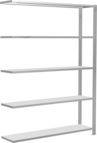 Schulte Anbauregal Büro-Steckregal MULTIplus85 mit 5 Fachböden und Kreuzstrebe, Farbe: Lichtgrau, B/H/T: 180 x 130 x 30 cm - Bild 1