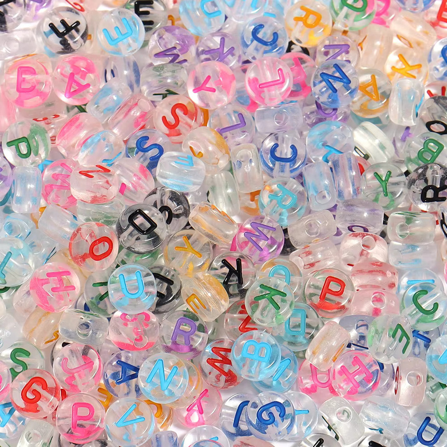 louleur Buchstabenperlen Acryl, farbig, 100 Stück - Bild 2
