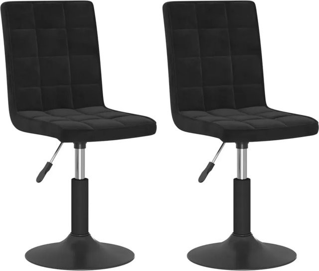 vidaXL Esszimmerstühle 2er Set drehbar in Schwarz aus Samt mit modernem Design - Bild 1