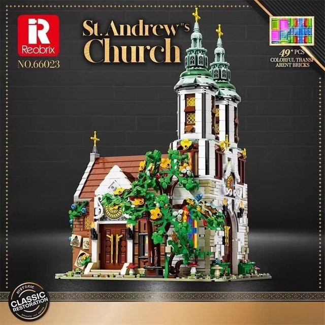 Reobrix 66023 St. Andrew's Kirchenbaukasten Modulärer Straßenbaukasten - Bild 1