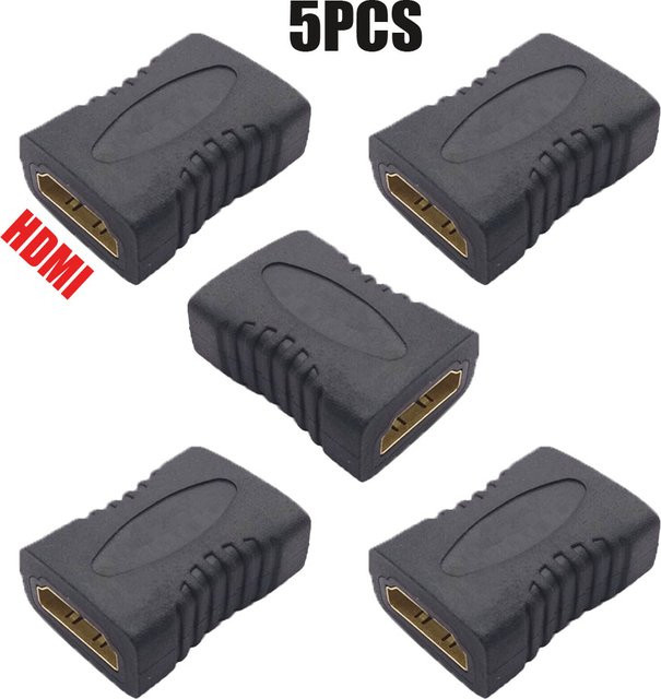FRHY 5er Set HDMI-Extender Buchse auf Buchse 4K-Adapter mit vergoldeten Anschlüssen in Schwarz - Bild 1