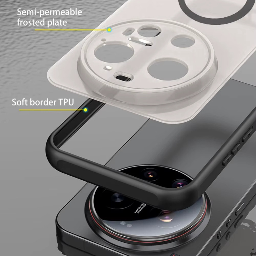 Stoßfeste magnetische Silikonhülle für Xiaomi Mi 17 Ultra und 17 Pro Max in Schwarz mit Magsafe-Kompatibilität und mattem Finish - Bild 3