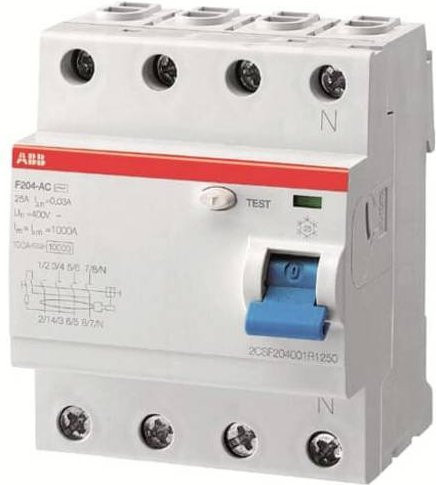 ABB F204 A-100/0,5 FI-Schutzschalter 4polig 100A 0,5A 400V 2CSF204101R4900 - Bild 1
