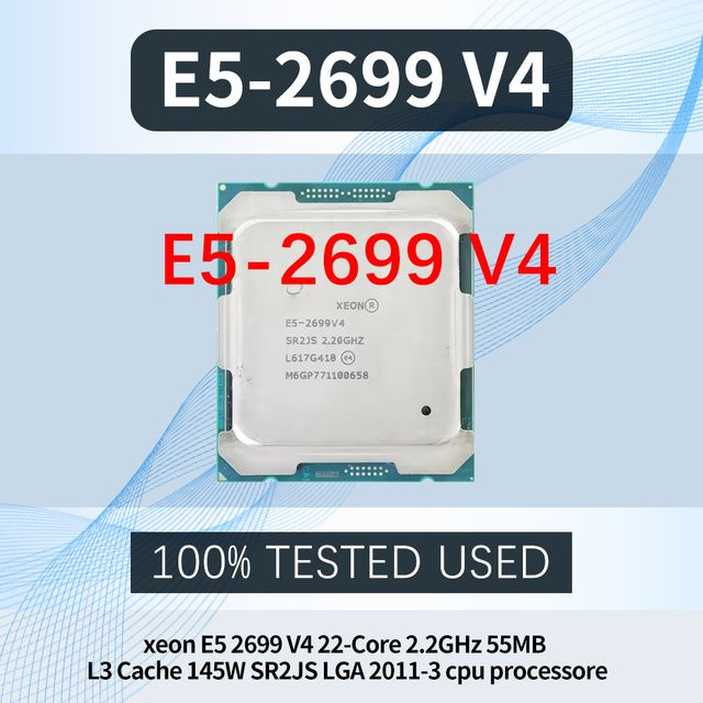 Intel Xeon E5-2699 V4 Prozessor mit 22 Kernen, 2,2 GHz und LGA2011-3 Sockel in Silber - Bild 1