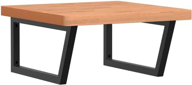 vidaXL Waschbeckenregal zur Wandmontage aus Stahl und Massivholz Buche in Schwarz und Braun - Bild 1