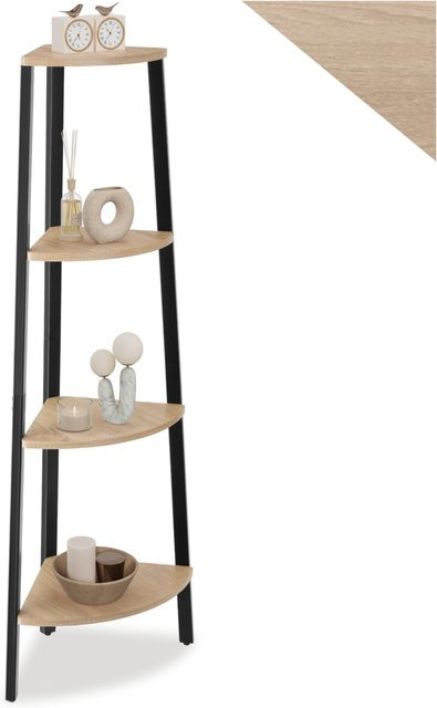 tectake Newbridge Eckregal im Industrial Style aus Holz und Stahl, Farbe Eiche Sonoma, B/T/H: 34 x 34 x 125 cm - Bild 1