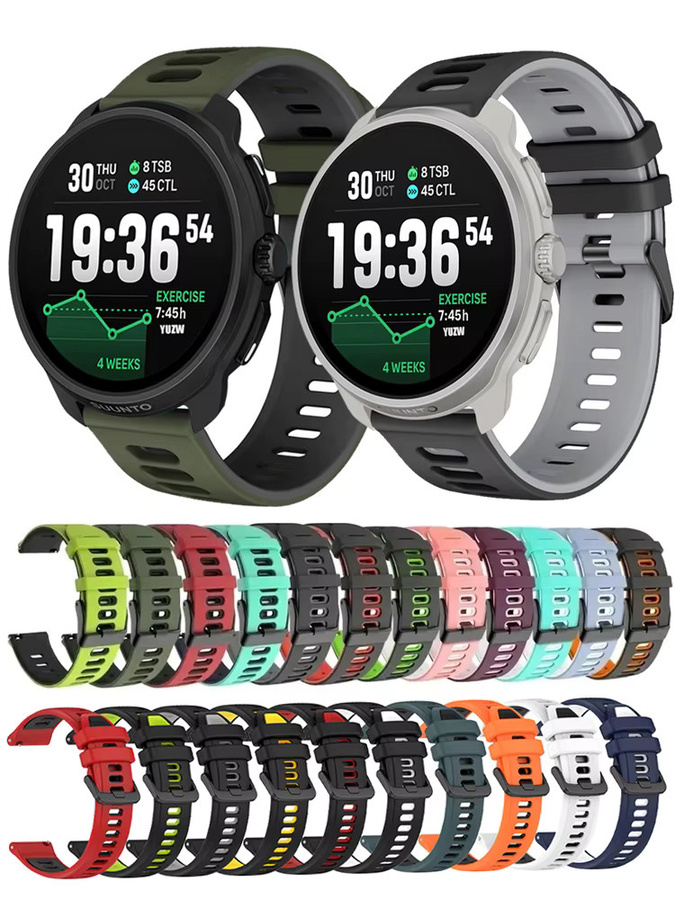 Suunto Uhrenarmband Silikon, Schwarz, Unisex, 20 mm, 22 mm - Bild 6