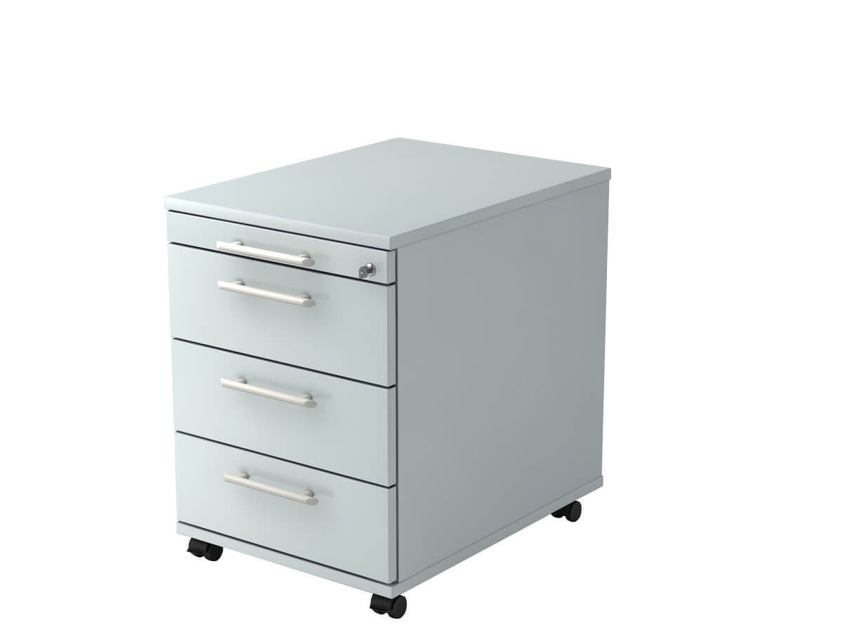 BIGBOXX Rollcontainer aus Holz in Weiß mit Rollen für dein Home-Office - Bild 1