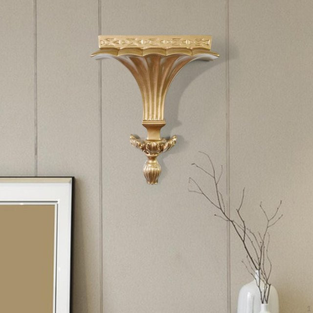 Schwebendes Wandregal Aureate als dekorativer Wandorganizer in Gold mit glänzender Oberfläche - Bild 1
