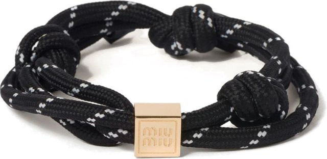 Miu Miu Armband, Leder, Metall, Nylon, Schwarz, Damen - Bild 1