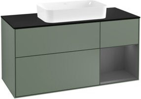 V&B Waschtischunterschrank Finion in Olivenmatt lackiert, Breite: 120 cm, Tiefe: 50,1 cm, Höhe: 50,1 cm - Bild 1