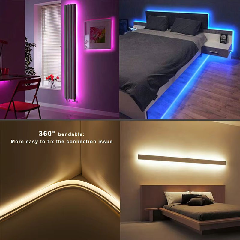 GAHADA Neon Flex LED-Streifen Warmweiß, 12 V, 120 LEDs/m, IP67 wasserdicht, Silikon, weiß - Bild 4