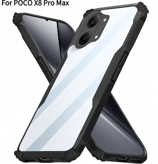 Stoßfeste Airbag Schutzhülle für Xiaomi Poco X8 Pro Max, X8 Pro, Redmi Turbo 5, 5 Max – Transparente TPU und PC Hülle mit harter Rückseite - Bild 1