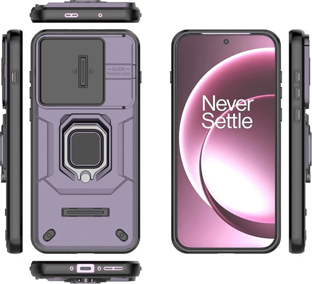 Robuste Handyhülle für OnePlus 15 in Schwarz mit stoßfestem Schutz und integrierter Halterung - Bild 1