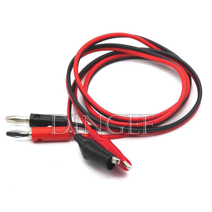 Elektrische Krokodilklemmen-Testkabel mit Bananensteckern für Multimeter, 1 Meter, Rot und Schwarz - Bild 2