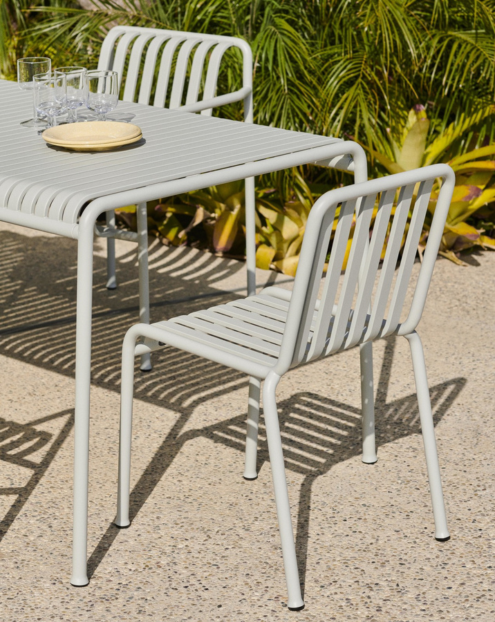 HAY Palissade Chair aus Stahl in Grau mit Streifenoptik und stapelbar - Bild 2